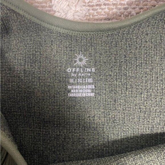 Offline by Aerie Green Ribbed Tank Top Size XL - Picture 3 of 5